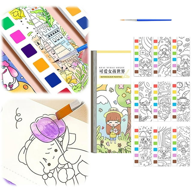 Mini Paint Pad Mini Paint Pads Watercolor Paint Pad Pocket Watercolor Painting Book Water Color Paint Set Arts Travel Paint Watercolor Coloring Book Set For Adults Boys And G Clearance