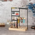 thumbnail image 4 of Wweixi Jewelry Display Holder Multi Layers Wood Hanging Rack Large Capacity Jewelry Organizer Detachable Stand Bracket Home White, 4 of 6