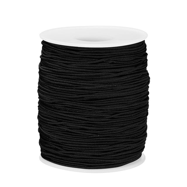 Unique Bargains Elastic Cord Stretchy String 1.2mm 109 Yards Black for Craft, Jewelry Making, Bracelets, Necklaces, Beading