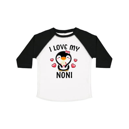 

Inktastic I Love My Noni with Cute Penguin and Hearts Gift Toddler Toddler Girl T-Shirt