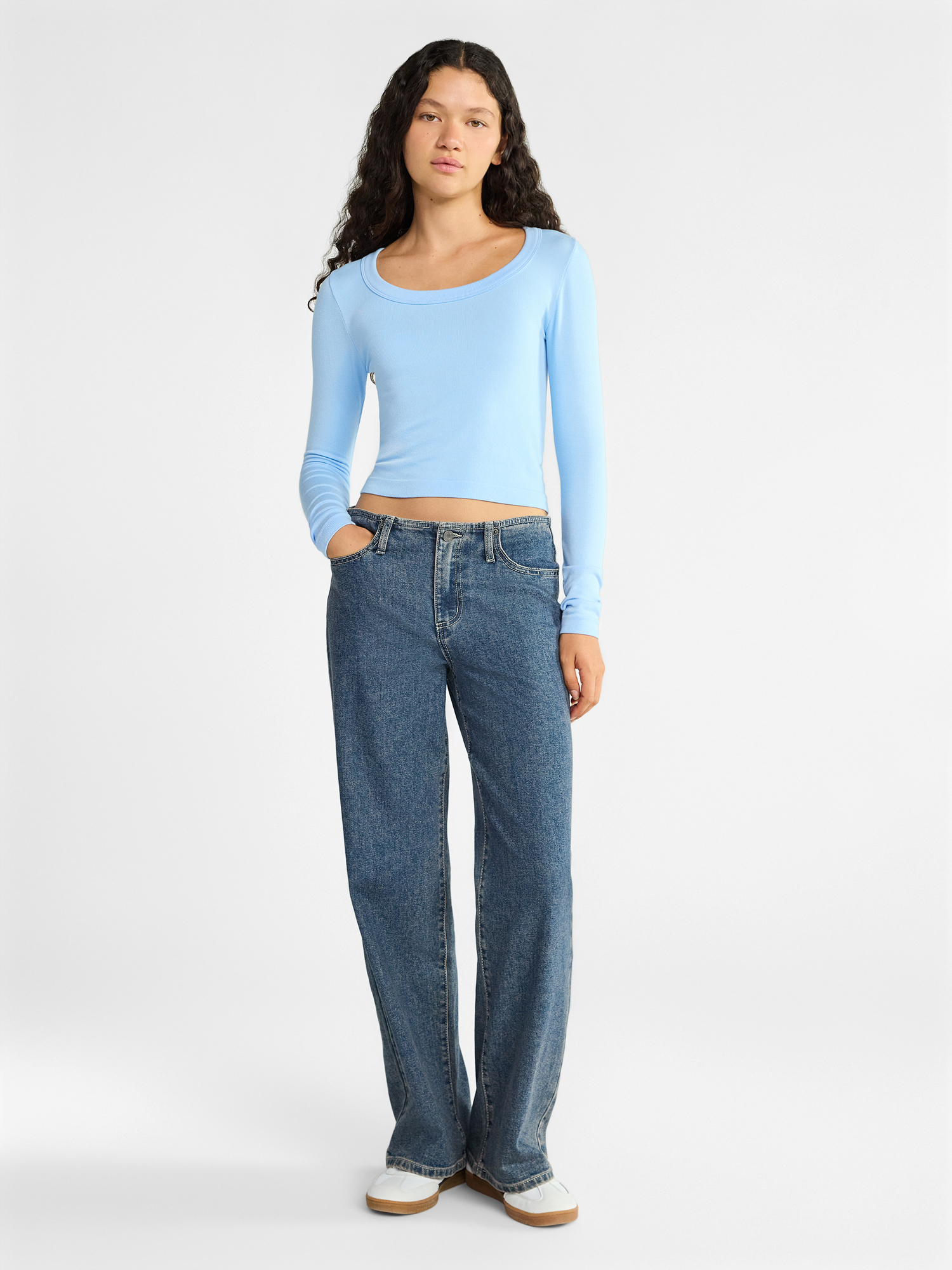 No Boundaries Scoop Neck Seamless Tee, Women's