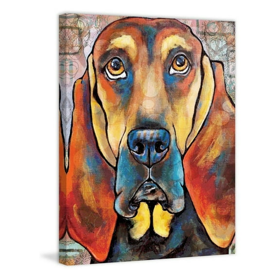 Marmont Hill - "Pop Art Bloodhound II" by Stephanie Gerace Painting Print on Wrapped Canvas