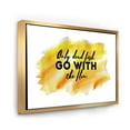 thumbnail image 3 of Designart 'Only Dead Fish Go With The Flow On Yellow Strokes' Modern Framed Canvas Wall Art Print, 3 of 5