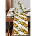 thumbnail image 4 of Orange Green Pumpkins Table Runner 72 Inches, Thanksgiving Botanical Leaves Bed Runner Dresser Scarves Tabletop for Indoor Outdoor Parties/Ceremony/Banquet, 13" x 72", 4 of 8