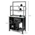 thumbnail image 3 of Giantex Bar Cabinet, Wine Storage Cabinet w/Detachable Glass Holder & Wine Racks, Kitchen Bakers Rack, Black, 3 of 6