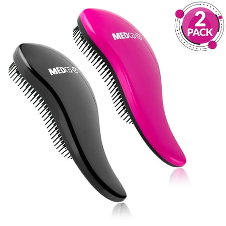 Detangling Brush - (2 Pack) Detangler Brushes Set, Pain-Free Hair Brush Straightener That Removes Tangles and Knots Straightening Hair Shiny and Undamaged, Dry, Fine & Thick (The Best Hair Straighteners For Thick Frizzy Hair)