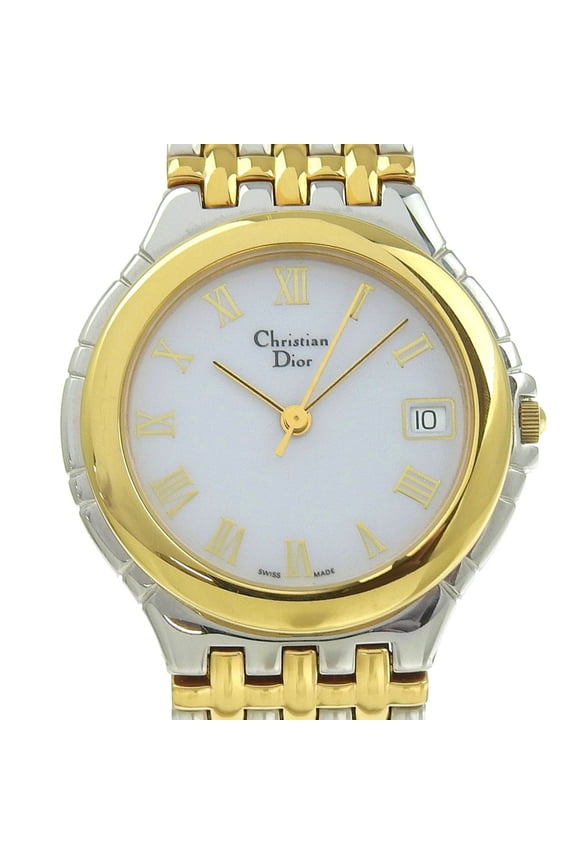 Pre-Owned Christian Dior Combination Watch 3023 Stainless Steel x Gold Plated Quartz... (Good)