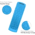 thumbnail image 4 of CaseBot Remote Case for Roku Voice, Roku Express 4K+ 2021, Ultra LT Enhanced Voice, Express 3930, Premiere+ 3921, Streaming Stick+ Remote, Honey Comb Anti Slip Shockproof Silicone Cover, Sky Blue-Glow, 4 of 8