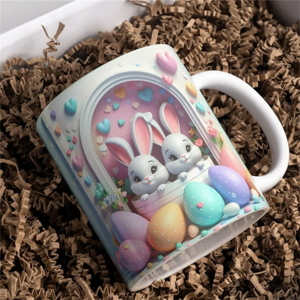 Taza de café de cerámica de Pascua de 350 ml, taza de té, taza de San Valentín