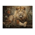 thumbnail image 3 of Designart "Lion composition Of Nature I" Animals Print on Natural Pine Wood, 3 of 5