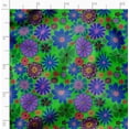 thumbnail image 2 of Soimoi Floral Print - Green, Viscose Rayon Fabric Material - 42 Inch Wide, 1 Yard, Unstitched Material For Dresses, Blouses, Skirts, Sleepwear, Kids Clothing, 2 of 6