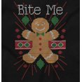 thumbnail image 2 of Ugly Christmas Bite Me Gingerbread Man Womens Slim Fit Graphic Tee Brisco Brands S, 2 of 5