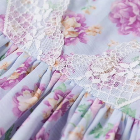 

Aayomet Baby Girl Clothes Girls Floral Dress Lace Light Flutter Sleeves Casual Summer Dresses For 18M To 6Y Purple 18 Months