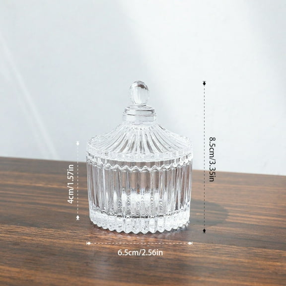 Glass Candy Jar Yurt Style Small Candy Bowl With Lid Transparent Glass Candy Dish Dust Proof For Home Party Wedding Decor Hold Candy Snacks Biscuits Spices Fruits Party Decoration Easy Clean