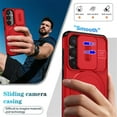 thumbnail image 5 of Case for Samsung Galaxy S24 5G / S25 5G 6.2" with Invisible Fold Holder Stand, Magnetic Wireless Charging,Sliding camera casing,Shockproof Dropproof Tough Rugged Protective Case Cover,Red, 5 of 10