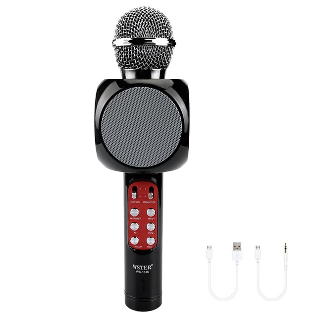 WS-1816 Micrófono inalámbrico de karaoke con Bluetooth K Canción Micrófono de bolsillo Altavoz para iPhone / Android Smartphone Methold DZ2908-02B
