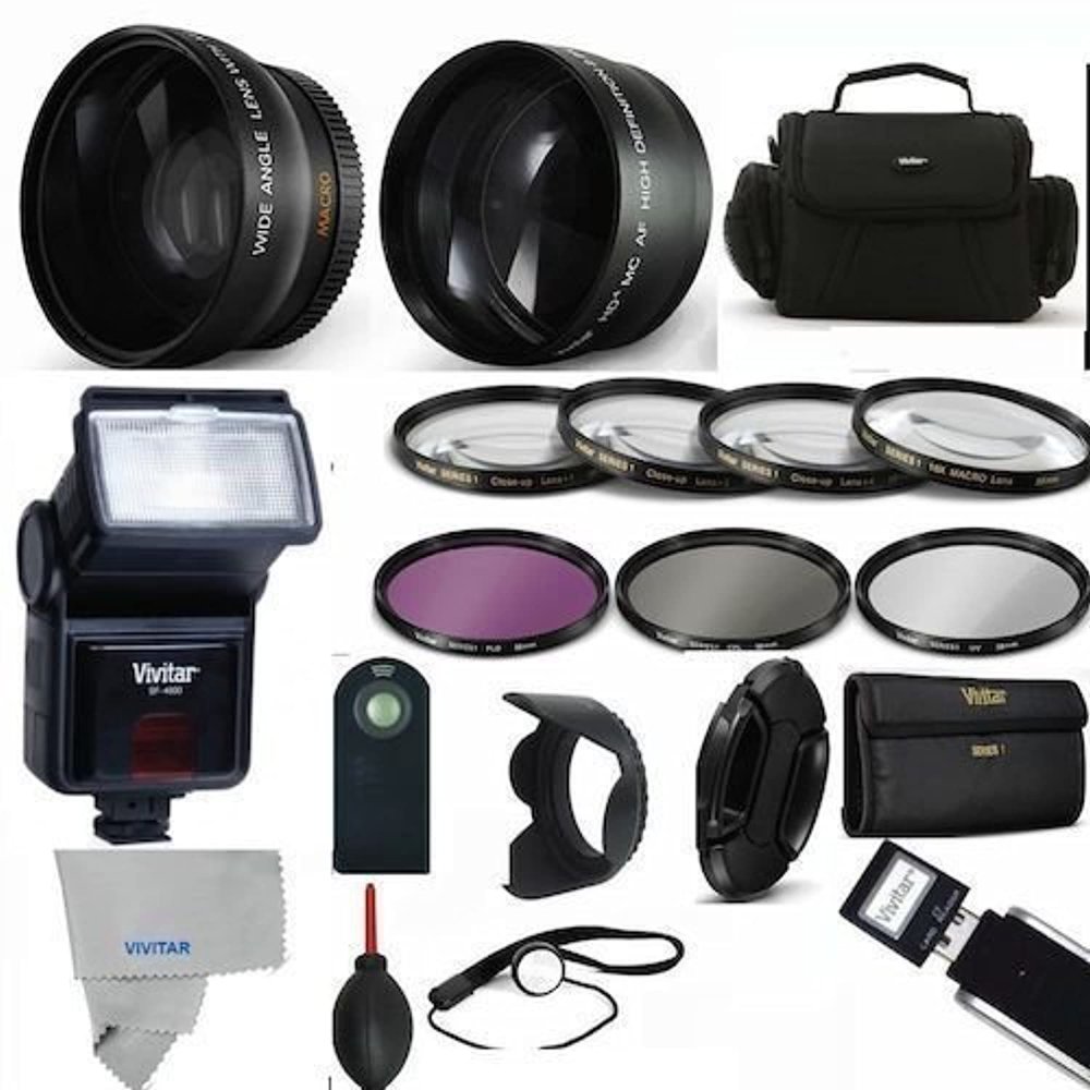 Full Accessory KIT for Canon EOS Rebel. Wide Angle Lens TELEPHOTO Zoom