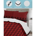 thumbnail image 4 of Quilts Twin XL Size, Red Black Plaid Soft Comforter Bedding Set for Bed, Country Vintage Star Abstract Gingham Lightweight Quilted Bedspread with Pillow Cover(2 Pieces) for All Season, 68x98 Inch, 4 of 6