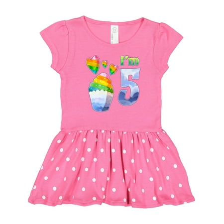 

Inktastic I m 5 Birthday Rainbow Cloud Cupcake with Hearts Gift Toddler Girl Dress