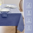 thumbnail image 5 of Linen Textured Rectangle Tablecloth,Waterproof Wipeable Farmhouse Burlap Table Cloth,Stain Resistant Wrinkle Free Table Covers for Kitchen Dining Holiday Party (60 x 120,Navy Blue), 5 of 6
