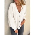 thumbnail image 4 of Suéter PRETTYGARDEN Blanco Mediano Oversized Cardigan con Botones, 4 of 7