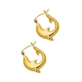 thumbnail image 2 of JewelStop 14K Yellow Gold Dolphin Hoop Earrings - 18x22 mm, 1.5gr., 2 of 4