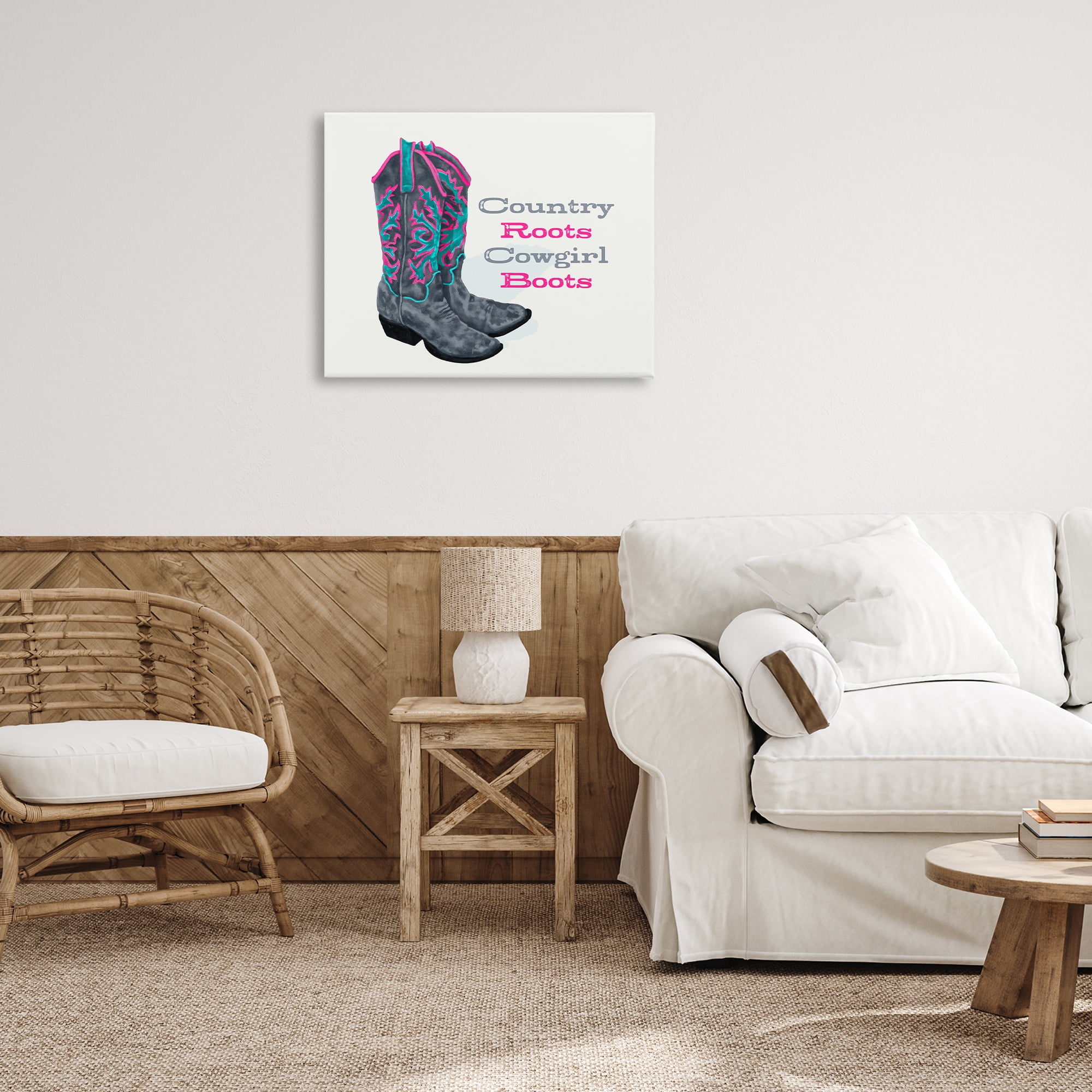 Stupell Industries Country Roots Phrase Typography Painting Gallery Wrapped Canvas Art Print Wall Art, 30 x 24