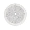thumbnail image 1 of Round Xmas Tree Base Cover Glitter Decorative Living Room Home Sequins Christmas Argent 120cm, 1 of 6