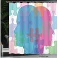 thumbnail image 4 of Ambesonne Game Print Shower Curtain, Psychology Themed Art, 69"Wx75"L, Multicolor, 4 of 5