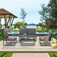 thumbnail image 2 of Moootto 4-Piece Modern Fabric Outdoor Sofa Patio Set in Dark Gray, 2 of 5