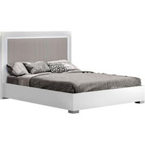 J & M Furniture 18122-K 53 x 79 x 83 in. Luxuria King Size Bed, White & Grey