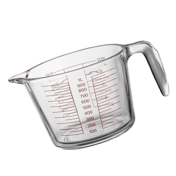 1L Glass Measuring Jug | 1 Litres | Heavy Duty | Easy To Read Measurements | Heat | Kitchen Baking Restaurant Hot Microwave With Handle Coffee Mugs with Saucers Wake Pray Coffee Mug Anime Cups Clear