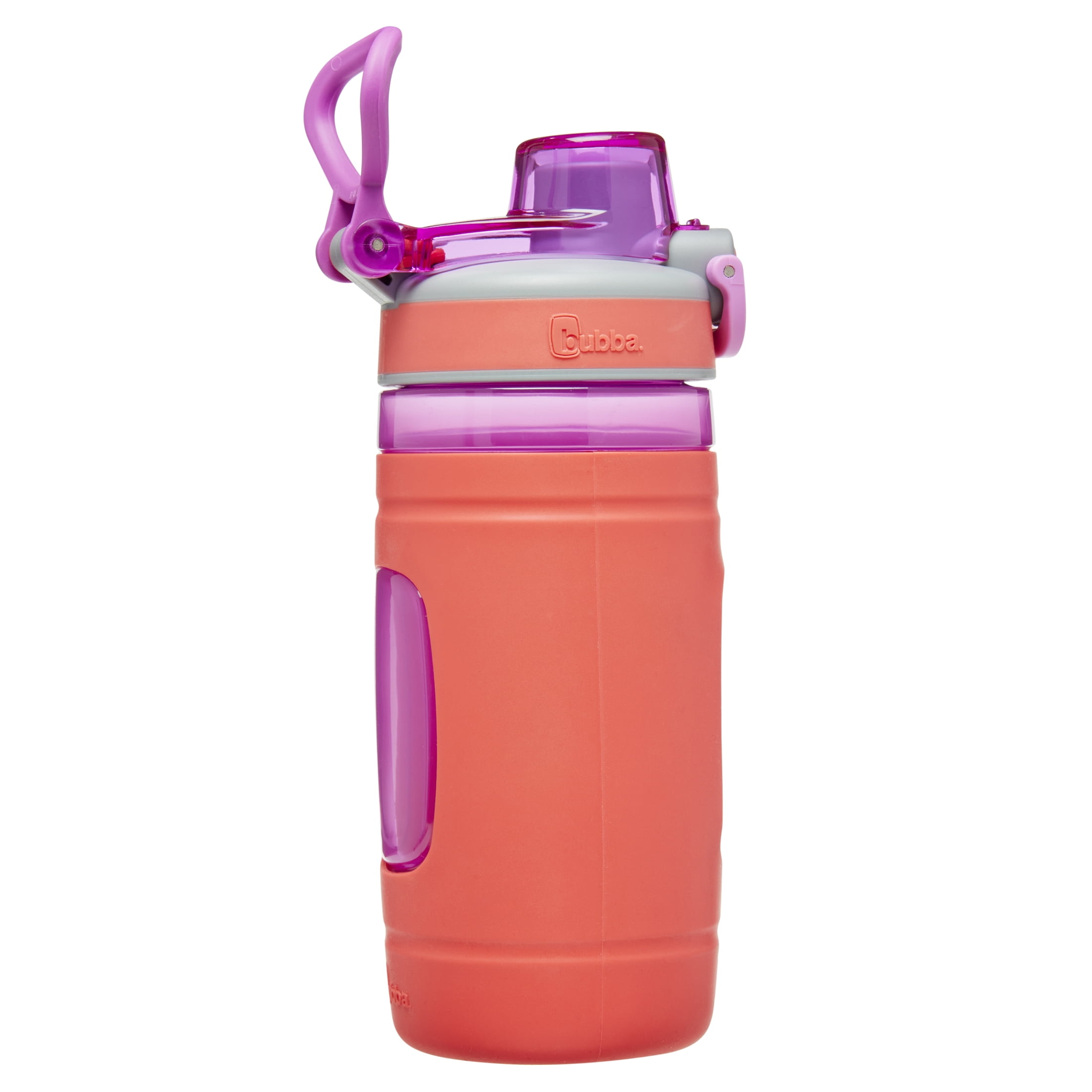 Bubba Flo Kids 16 Oz Aqua and Gray Plastic Water Bottle with Wide Mouth Lid