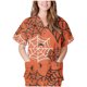 thumbnail image 1 of Blusa de manga corta con cuello en V para mujer, uniforme de trabajo, Halloween, con bolsillos Pompotops hkajfhjk472174, 1 of 6