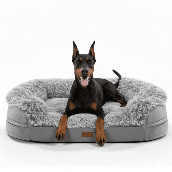 Gimars Orthopedic Egg Foam Dog Bed for Large Dogs with Bolsters, Waterproof, Removable Cover, Soft Support for Aging, Medium, Small Dogs,L