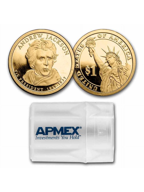 Collectible 2008-S Andrew Jackson 20-Coin Presidential Dollar Roll PR