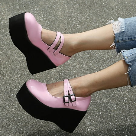 

BRISEZZS Platform Sandals for Women Casual Wedges Summer Slide Sandals #82 Pink