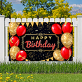 thumbnail image 7 of Decorative Banner Happy Birthday Gold Glitter Red Balloons for Birthday Party Indoor Celebration Event Decoration, 7 of 7