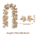 thumbnail image 3 of Beige Fall Maple Leaves Garland, 5.7Ft Artificial Maple Leaf Autumn Garland Hanging Fall Vines Table Decorations Front Door Fall Decor Thanksgiving Decorations Decor Outside Indoor Decor 1Pc,Beige, 3 of 9
