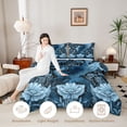 thumbnail image 3 of Erosebridal Animal Blue Dragon Full Size Comforter Sets 3 Pieces For Boys Girls,Vintage Flowers Bedding Sets For Kids Teens,Black Reversible, 3 of 6
