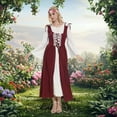 thumbnail image 2 of MYATED Renaissance Medieval Women's Dress Women Renaissance Victorian Costume Outfit Irish Dress Halloween Costume for Women,Red,XXL, 2 of 7