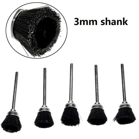 

BAMILL 5Pcs 3mm Mandrel Stiff Abrasive Nylon Cup Brush Polishing Wheels Rotary Tool