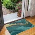 thumbnail image 2 of Teal and Gold Marble Glitter Waves Pattern Door Rugs,Washable Non Slip Door Mats Indoor,Decorative Door Mats,Entry Mat Indoor for Entrance,Bedroom,Kitchen,Bathroom,17"x30", 2 of 6