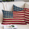 thumbnail image 2 of American Flag Vintage Queen Pillow Covers, Brown Red Stripes US Flag Soft Breathable Throw Pillow Cases with Invisible Zipper, Decorative Pillowcase Pillows Protectors for Sofa Bed Chair 20"x30", 2 of 9