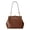 colorB, variant on Women Pu Leather Elegant Clip Shoulder Bag Large Capacity Stylish Tote Handbag Solid Color Kiss Lock Evening Pouch Outdoor Travel Shopping Handbags (Brown Small)
