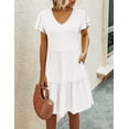 thumbnail image 5 of Zeagoo Short Sleeve Tiered Swing Dress with Pockets Summer Casual Ruffled Dress Cap Sleeve Dresses Flowy Beach Dress, 5 of 5
