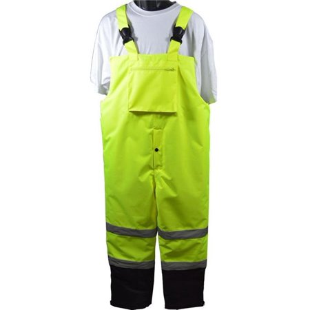 - petra roc lqbbip-ce-2x ansi-isea 107-2015 class e waterproof quilted thermal bib rain pants, 2x
