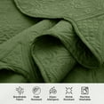 thumbnail image 6 of Ameha 3-Piece Quilt Bedspread Set Lightweight Embossed Floral Microfiber Coverlet Adult Queen Size  Olive Green, 6 of 11