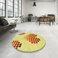 thumbnail image 4 of Ahgly Company Machine Washable Indoor Round Transitional Orange Area Rugs, 5' Round, 4 of 7