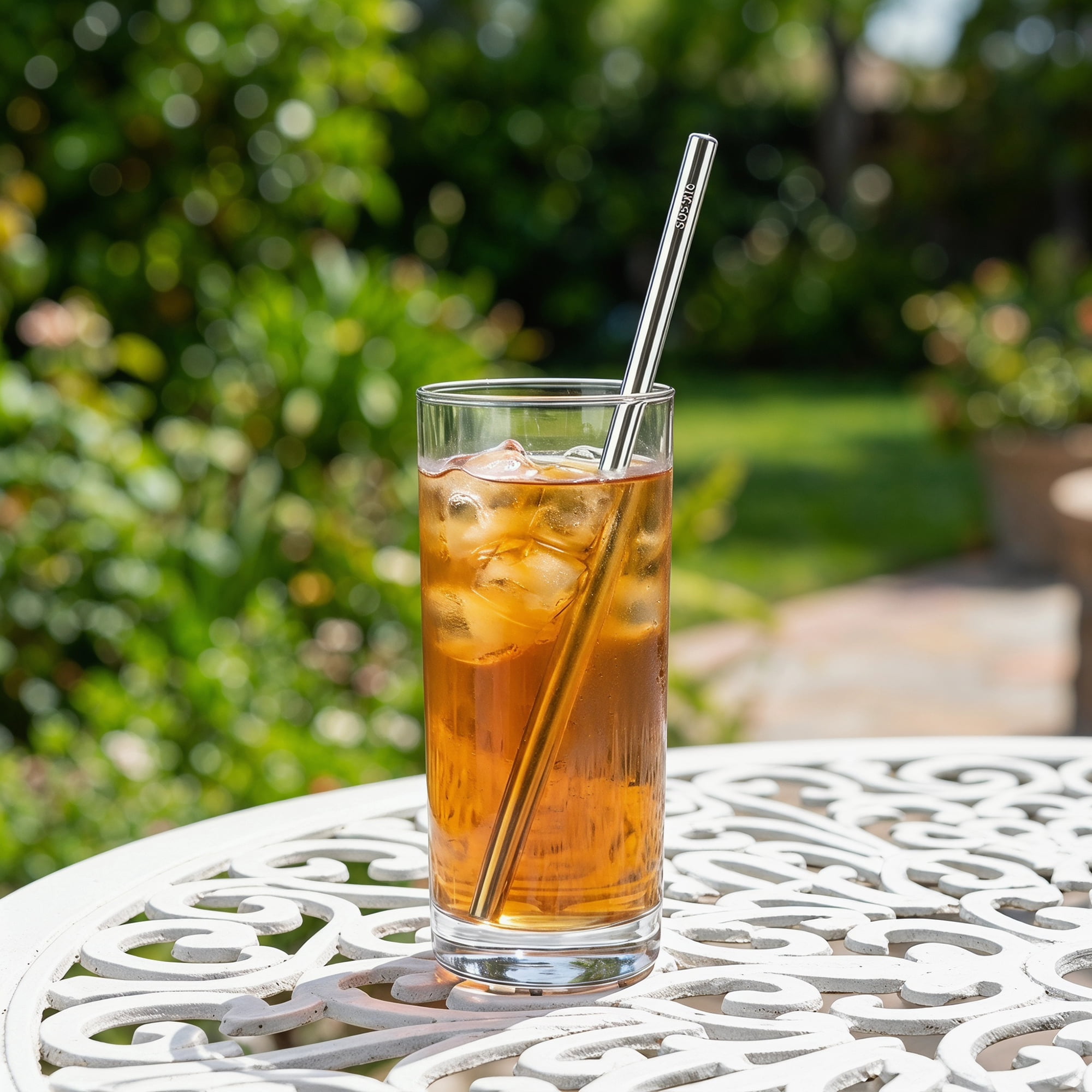 Unique Bargains 8Pcs Reusable Stainless Steel Straws with Brush Straight Pipe 0.5" x 11.8"